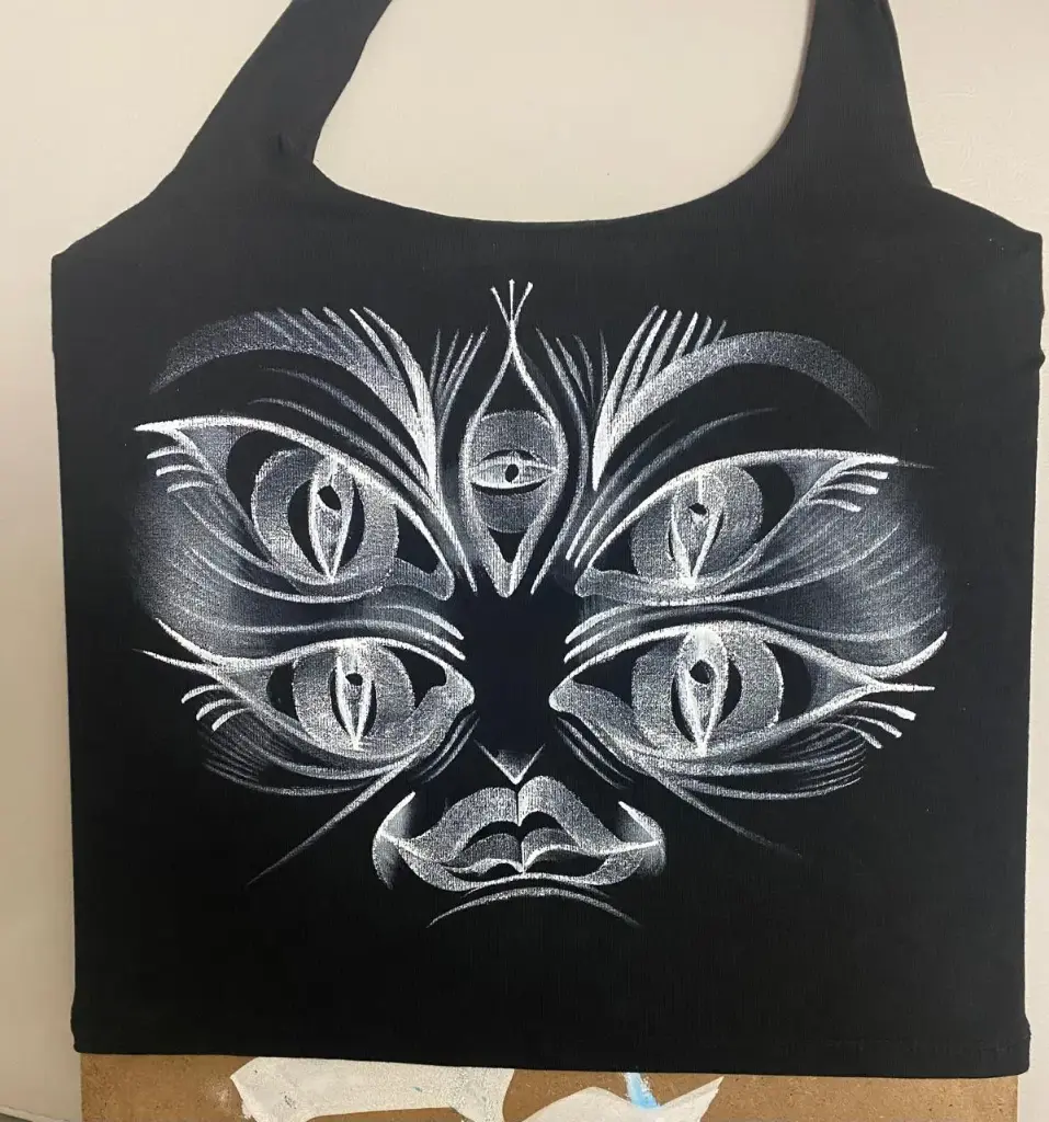 Many Eyes - Hand-drawn Backless Tank Top